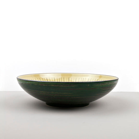 Serving Bowl 28cm Green Converging Line Glaze - Image 2
