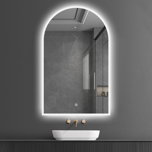 Arched LED Bathroom Mirror 130cm x 70cm Frameless Frosted Dimmable Anti Fog Defogger