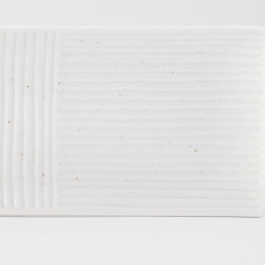 Sashimi Plate 33cm Line Design White Glaze - Image 2