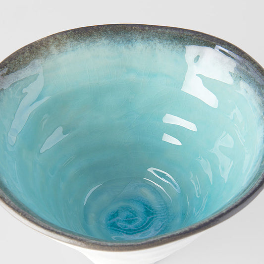 Bowl Deep Ikebana 22cm Sky Blue Glaze - Image 2