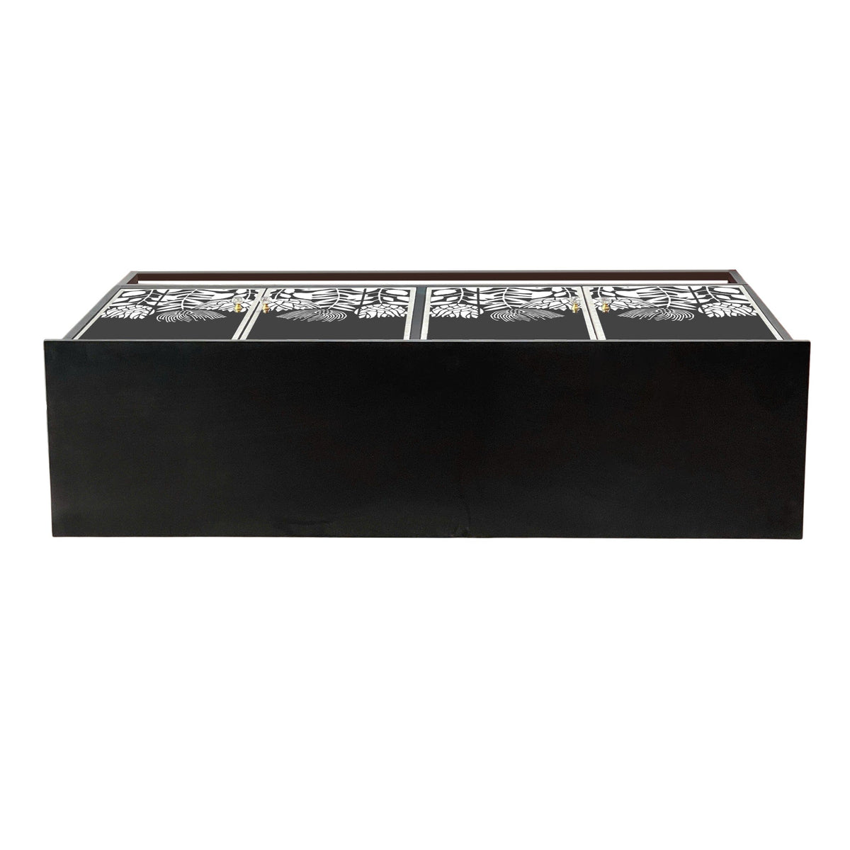 Clementine Black Floral Mother of Pearl Sideboard 142cm