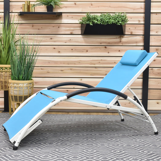 Vivere Dockside Phifer & Aluminum Sun Lounger - True Turquoise