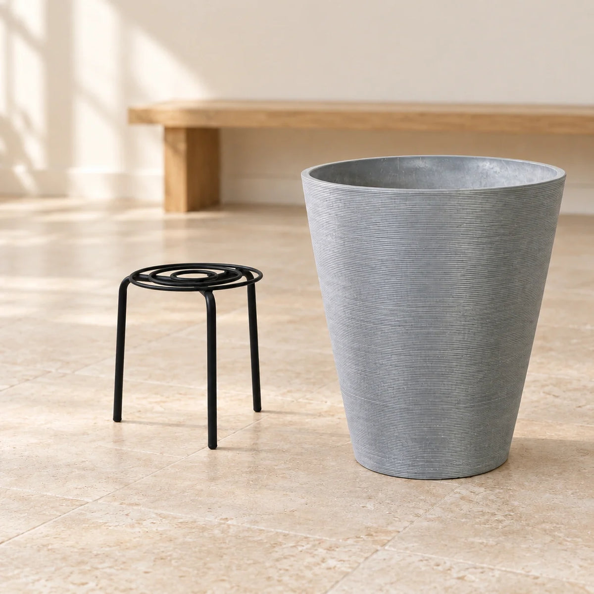 Durable Circular Metal Plant Pot Riser Insert for Decorative Planters 26cm