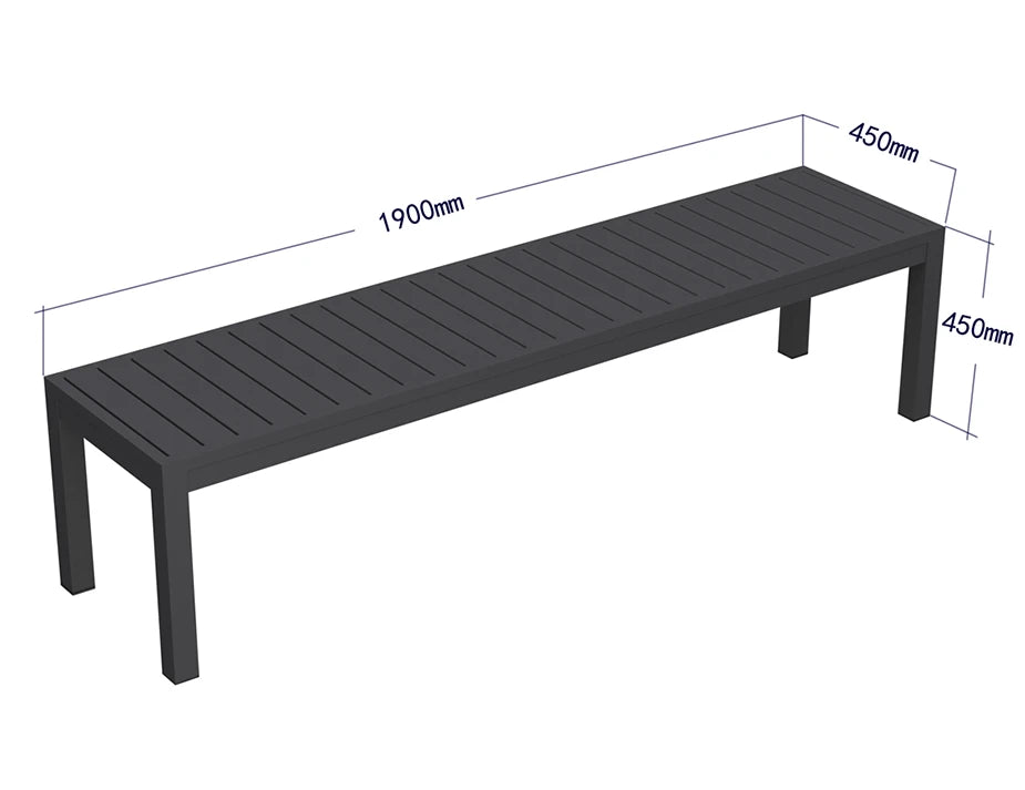 Halki Bench Seat - Outdoor - 190cm - Charcoal