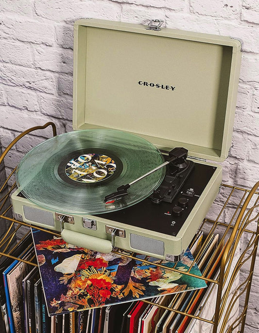 Crosley Cruiser Bluetooth Portable Turntable - Mint + Bundled Crosley Record Storage Display Stand