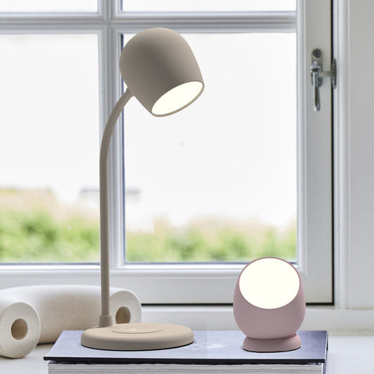 Kreafunk Ellie Lamp W/ Qi Charger And Bluetooth Speaker - Ivory Sand