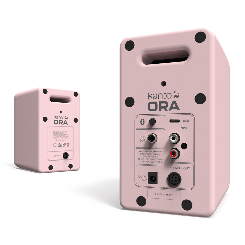 Kanto ORA 100W Powered Reference Desktop Computer Speakers with Bluetooth 5.0 Pink