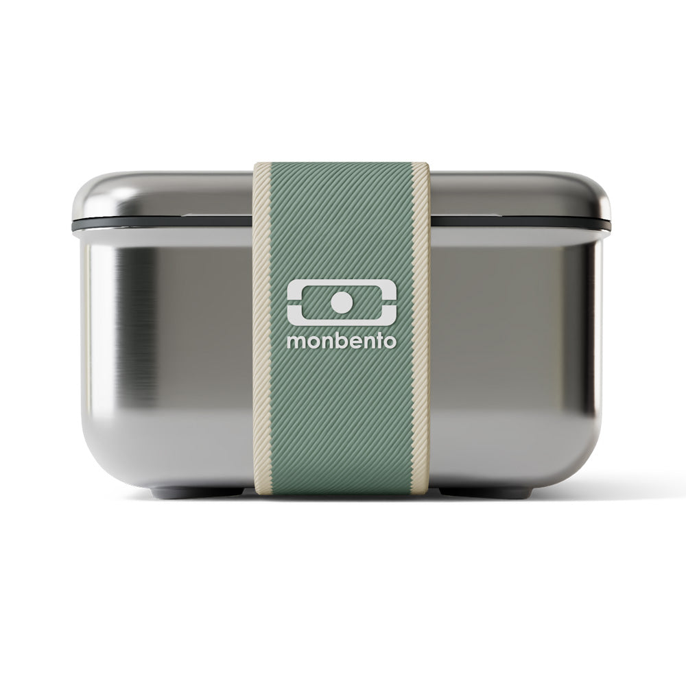 Monbento Mb Sense L The Microwave-Safe Metal Lunch Box - Natural Green