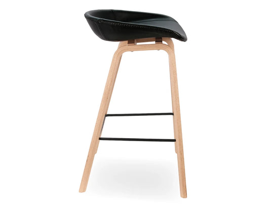 Kobe Stool - Natural - Vintage Black Seat