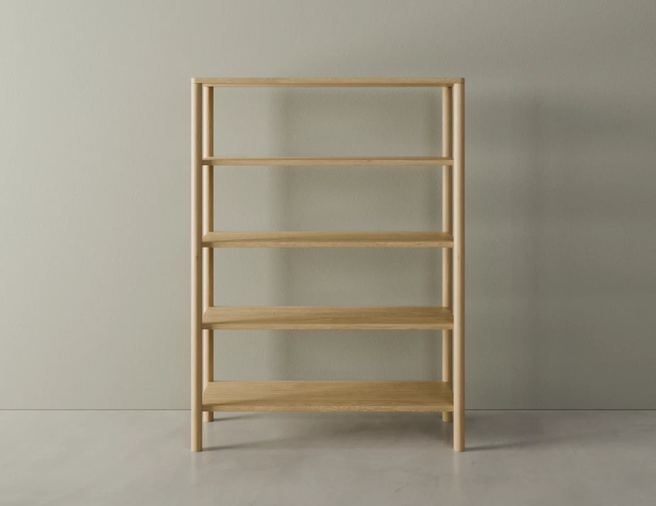 Nordica Large Bookshelf - 4 Tier - Solid Oak