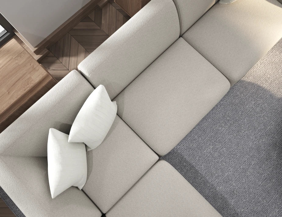 Atticus Modular Sofa Section - Right Arm - Oyster Grey