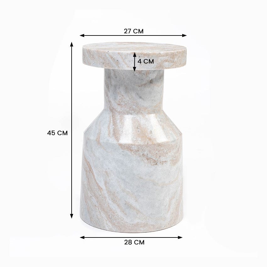Marisol Toronto Marble Pedestal Side Table 27cm