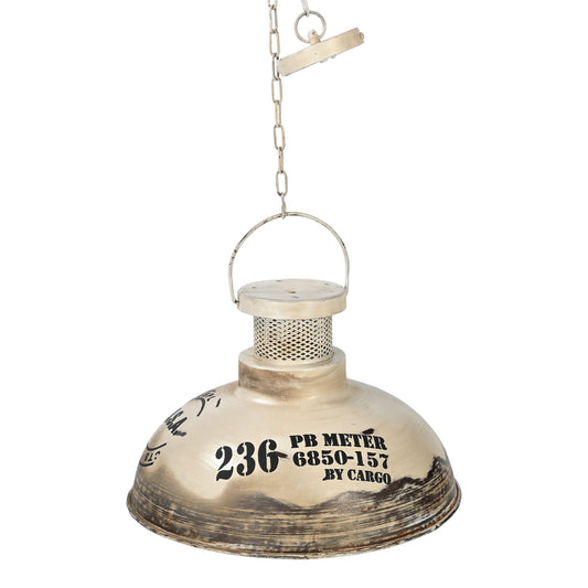 Marlow Washed Iron Industrial Pendant Light 53cm