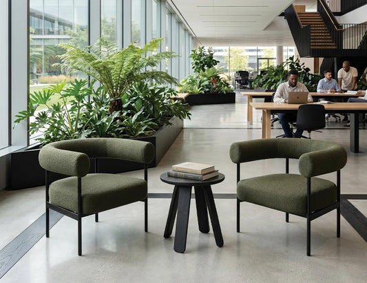 Marlowe Occasional Chair - Black Legs - Hunter Green Fabric