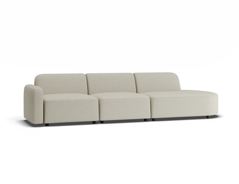 Atticus Modular Sofa - Config H or I Curved Open End - Ivory Cream