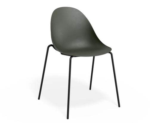 Pebble Chair Olive Green with Shell Seat