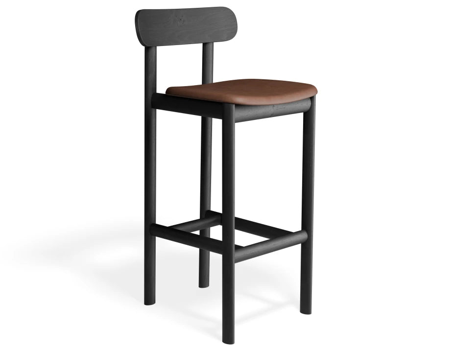 Zara Stool - Black - Upholstered