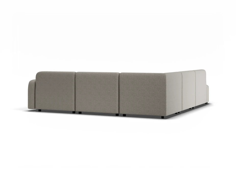 Atticus Modular Sofa - Config J or K Curved Open End - Oyster Grey