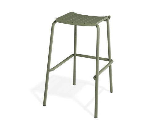 Roku Backless Bar Stool - Outdoor - Eucalyptus Green