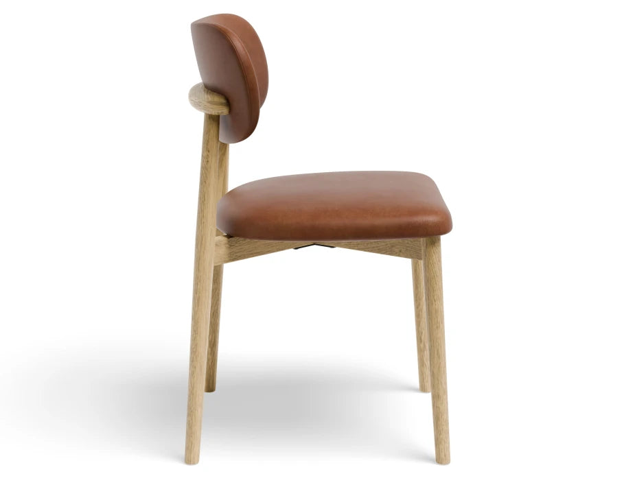 Oskar Dining Chair - Natural - Retro Brandy PU