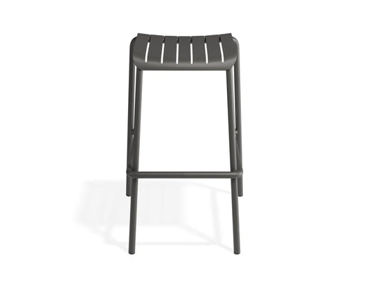 Roku Backless Bar Stool - Outdoor - Charcoal