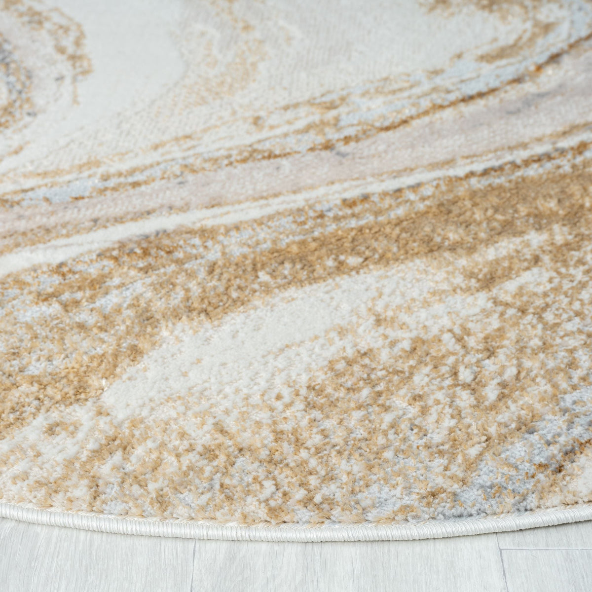 Amber 184 Sand Abstract, Geometric Round Rug
