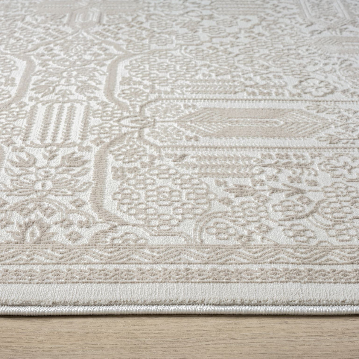 Fable 472 Sand Abstract, Modern Hallway Runner