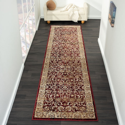 Royal 527 Red Traditional, Classic Hallway Runner