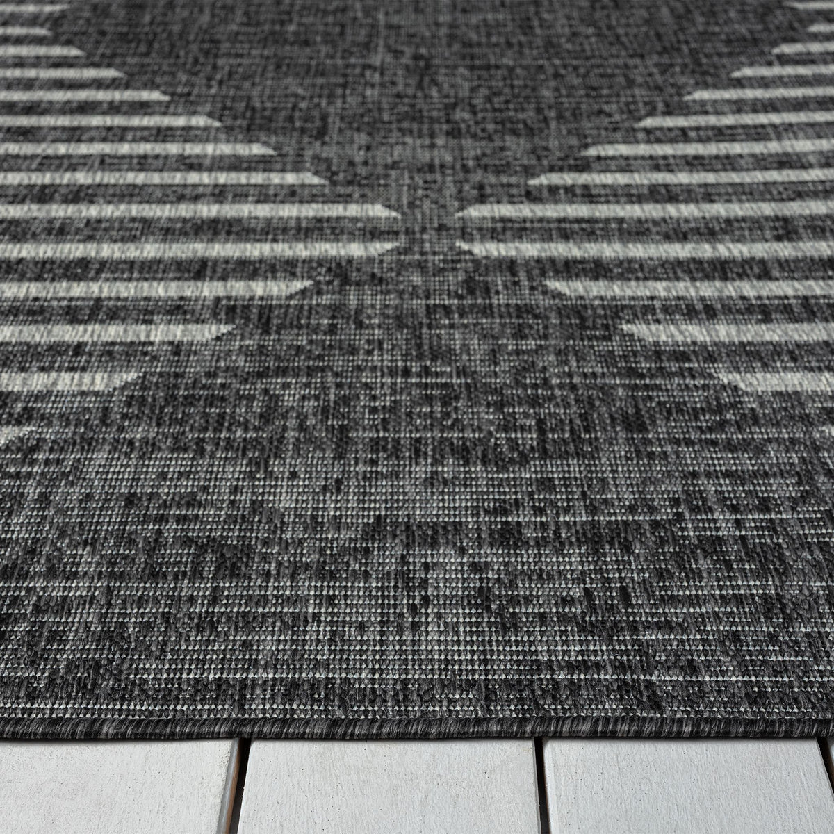 Alfresco 425 Ebony Indoor Outdoor Indoor/Outdoor, Flatweave Hallway Runner