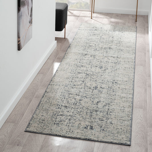 Aubrey 6739 Charcoal Abstract, Traditional Hallway Runner