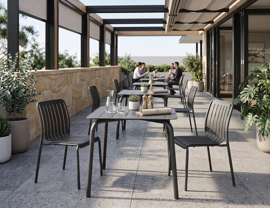 Roku Dining Table 90cm - Outdoor - Charcoal