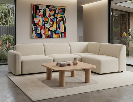 Atticus Modular Sofa - Config A or B Chaise Return - Ivory Cream