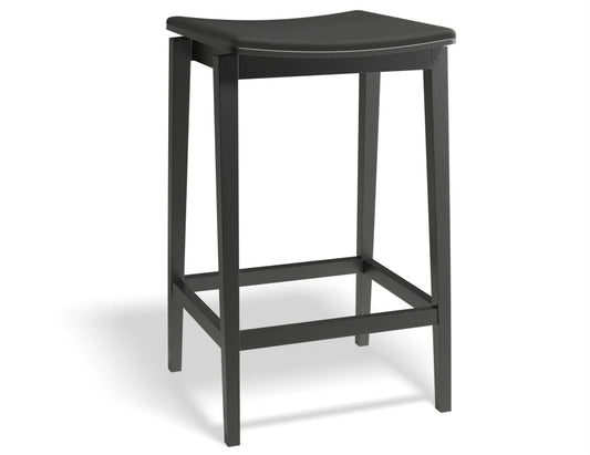 Stockholm Kitchen Stool - Black Stain - Black Pad - by TON