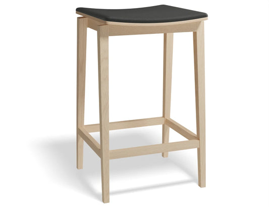 Stockholm Kitchen Stool - Natural Oak - Black Pad - by TON