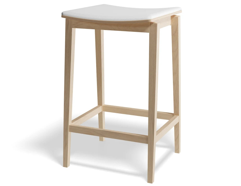 Stockholm Kitchen Stool - Natural Oak - White Pad - by TON