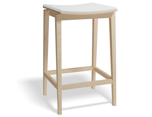 Stockholm Kitchen Stool - Natural Oak - White Pad - by TON