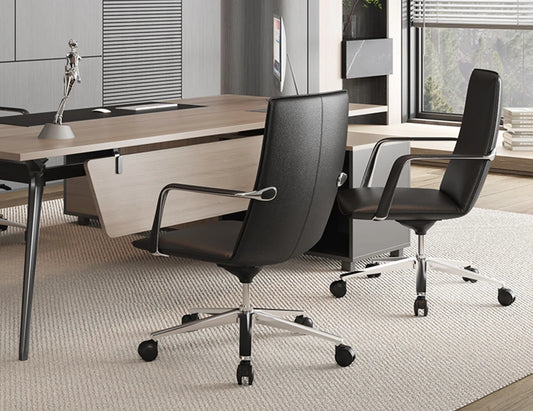 Strata Executive Office Chair - Chrome - Black