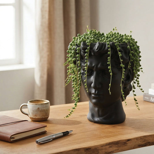 Urban Attitude David Head Planter - Matte Black