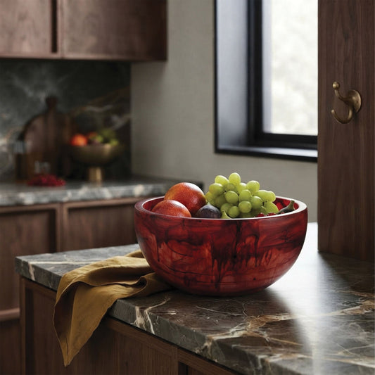 Urban Attitude INDI Medium Bowl Height 12cm, Width 26cm, Length 26cm - Berry Red