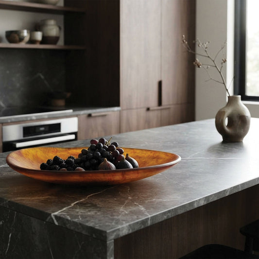 Urban Attitude SHAY Extra Large Bowl Height 6cm lowest 12cm highest by Width 52.5cm x 60cm - Burnt Amber