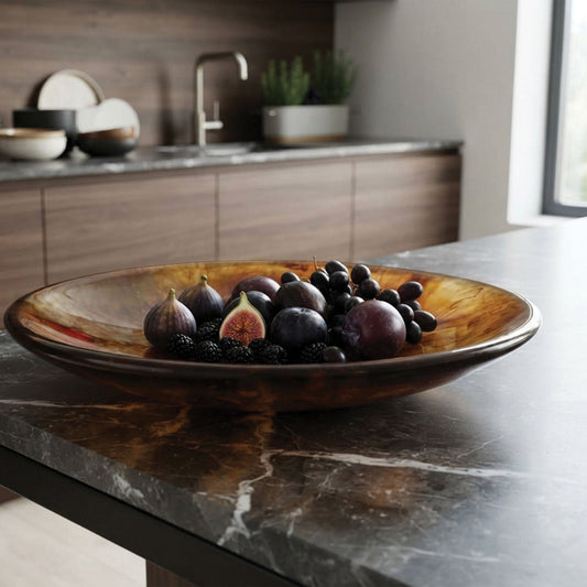 Urban Attitude SHAY Extra Large Bowl Height 6cm lowest 12cm highest by Width 52.5cm x 60cm - Dark Cocoa
