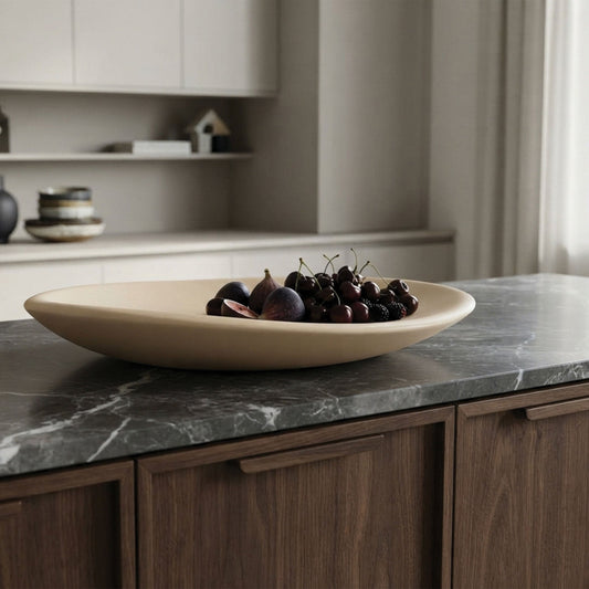 Urban Attitude SHAY Extra Large Bowl Height 6cm lowest 12cm highest by Width 52.5cm x 60cm - Stone Ivory