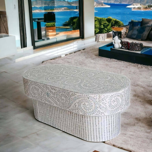 Undine Mother of Pearl Oval Coffee Table 120cm
