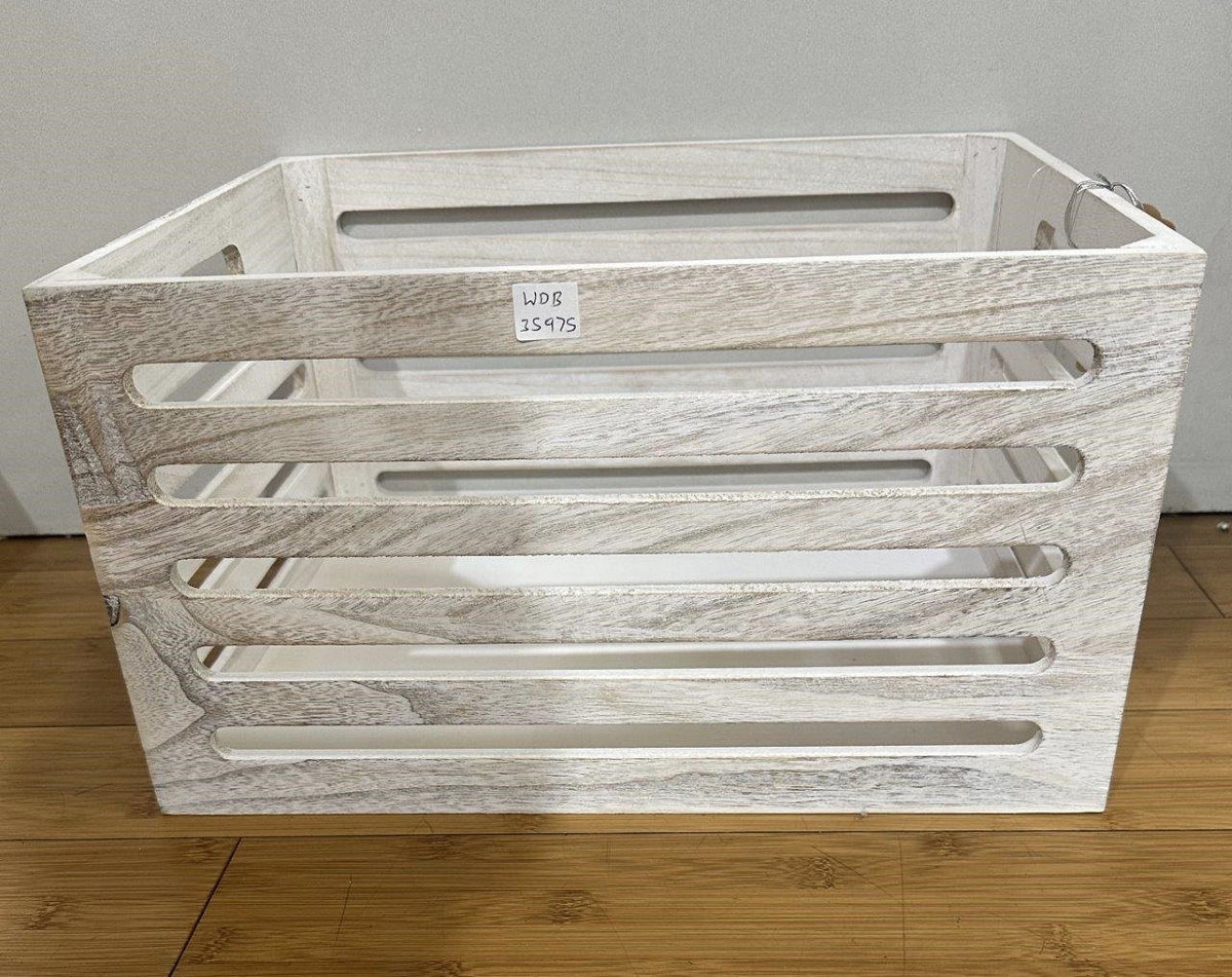 Wood Crates White Wash 40cm - Image 2