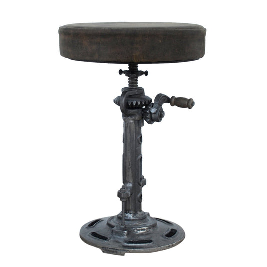 Wexford Cast Iron Wind-Up Leather Stool 51cm
