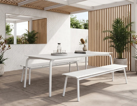 Roku Bench 190cm - Outdoor - White