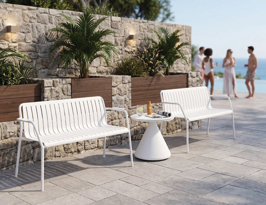 Roku Garden Bench 125cm - Outdoor - White