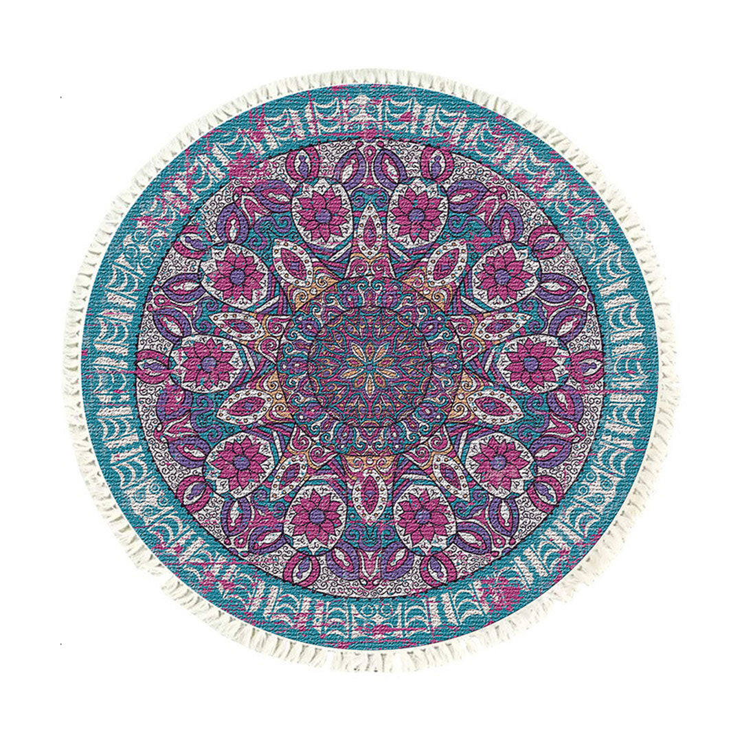 Mandala Area Rug 120cm for Living Room & Bedroom - Design 3