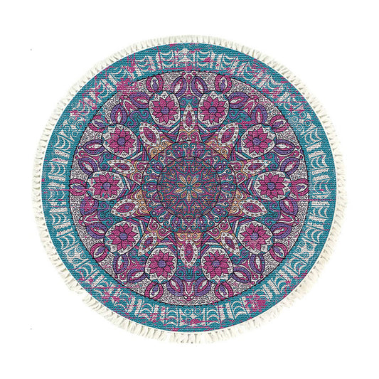 Mandala Area Rug 120cm for Living Room & Bedroom - Design 3