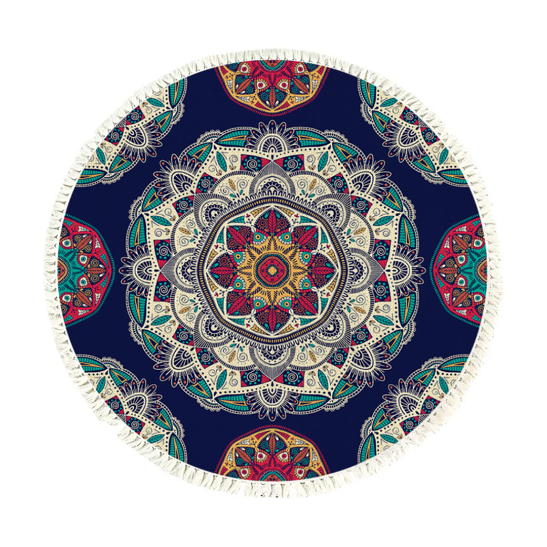 Boho Geometric Round Rug 90cm